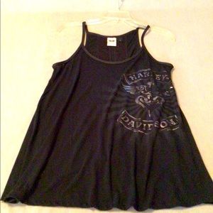 Harley-Davidson black embellished flared tank top